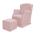 Ver imagem 2 de Poltrona Amamentação Balanço Descanso Manu com Puff Veludo Rosa