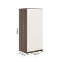 Ver imagem 3 de Armario Aereo 1 Porta Mdf 30 Cm Kali 12201 Carvalho Toq Off White Cetim Nicioli