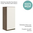 Ver imagem 4 de Armario Aereo 1 Porta Mdf 30 Cm Kali 12201 Carvalho Toq Off White Cetim Nicioli