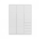Ver imagem 5 de Kit 2 Peças com Guarda-Roupa 3 Portas e Cômoda 4 Gavetas 100% MDF 165cm Linha Pérola