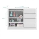 Ver imagem 4 de Kit 2 Peças com Guarda-Roupa 3 Portas e Cômoda 4 Gavetas 100% MDF 165cm Linha Pérola