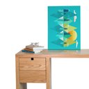 Ver imagem 2 de Quadro Decorativo Abstrato-montanhas e Sol em Tons de Azul