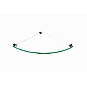 Porta Shampoo de Canto Curvo em Vidro Incolor Lapidado - Aquabox - 25cmx25cmx8mm