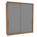 Ver imagem 2 de Guarda-roupa Casal Porto 2 Portas 2 Gavetas Freijó/cinza - Politorno