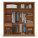 Ver imagem 3 de Guarda-roupa Casal Porto 2 Portas 2 Gavetas Freijó/cinza - Politorno