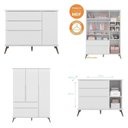 Ver imagem 3 de Quarto Infantil com Guarda Roupa 3 Portas 2 Gavetas e Cômoda 3 Gavetas 1 Porta Melinda