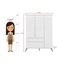 Ver mais imagens de Quarto Infantil com Guarda Roupa 3 Portas 2 Gavetas e Cômoda 3 Gavetas 1 Porta Melinda