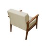 Poltrona Decorativa Julia Tecido Linho Cru Madeira Maciça - 4