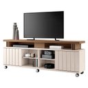 Ver imagem 2 de Rack Bancada Rivera 1.8 com Aparador Infinity Off White Castanho – Hb Móveis