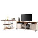 Ver imagem 1 de Rack Bancada Rivera 1.8 com Aparador Infinity Off White Castanho – Hb Móveis
