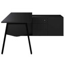 Ver imagem 5 de Mesa L Diretor Escritório com Armário Lateral 3 Gavetas 200cm Industrial Tampo Cavado e Pés Metal Executive Preto