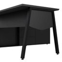 Ver mais imagens de Mesa L Diretor Escritório com Armário Lateral 3 Gavetas 200cm Industrial Tampo Cavado e Pés Metal Executive Preto
