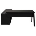 Ver imagem 7 de Mesa L Diretor Escritório com Armário Lateral 3 Gavetas 200cm Industrial Tampo Cavado e Pés Metal Executive Preto