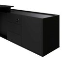 Ver imagem 6 de Mesa L Diretor Escritório com Armário Lateral 3 Gavetas 200cm Industrial Tampo Cavado e Pés Metal Executive Preto