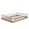 Cama De Casal Para Criança Montessoriana 144 x 195 cm Aveiro Oak Branco Festa Shop JM - 2