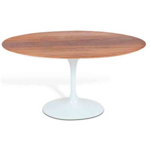 Mesa Saarinen Oval Imbuia 135x90cm - Base Branca mgsaarinen