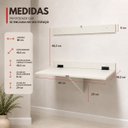 Ver imagem 3 de Mesa Suspensa Dobrável 80x50cm MDF 15mm - Pocket Off White