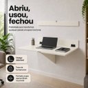 Ver imagem 5 de Mesa Suspensa Dobrável 80x50cm MDF 15mm - Pocket Off White