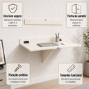 Ver imagem 4 de Mesa Suspensa Dobrável 80x50cm MDF 15mm - Pocket Off White