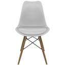 Ver imagem 2 de Kit com 4 Cadeiras Saarinen Branca com Pés de Madeira Design Moderno e Elegante