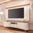 Ver imagem 2 de Rack Bancada Elara e Painel Armony com Aparador Vivant Off White Cinamomo - Hb Móveis