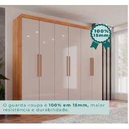 Guarda Roupa 2 Metros de Largura 6 Portas 3 Gavetas Ubatuba Valverde - 4