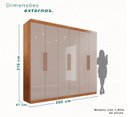 Ver imagem 3 de Guarda Roupa 2 Metros de Largura 6 Portas 3 Gavetas Ubatuba Valverde
