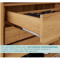 Guarda Roupa 2 Metros de Largura 6 Portas 3 Gavetas Ubatuba Valverde - 6