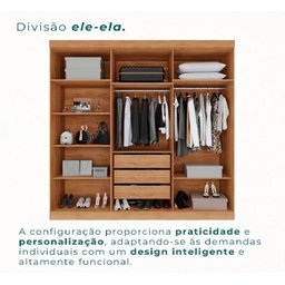 Guarda Roupa 2 Metros de Largura 6 Portas 3 Gavetas Ubatuba Valverde - 8