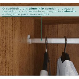 Guarda Roupa 2 Metros de Largura 6 Portas 3 Gavetas Ubatuba Valverde - 5