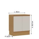Ver imagem 4 de Balcão Multifuncional para Cozinha 2 Portas com Tampo para Cooktop com Rodapé Decorativo