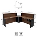 Ver imagem 7 de Balcão de Atendimento em L com Gaveta 140x60cm para Recepção + Cadeira de Escritório Reclinável