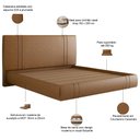Ver imagem 4 de Cama King Flutuante com Cabeceira 195cm Astra S04 Couríssimo Caramelo - Lyam Decor