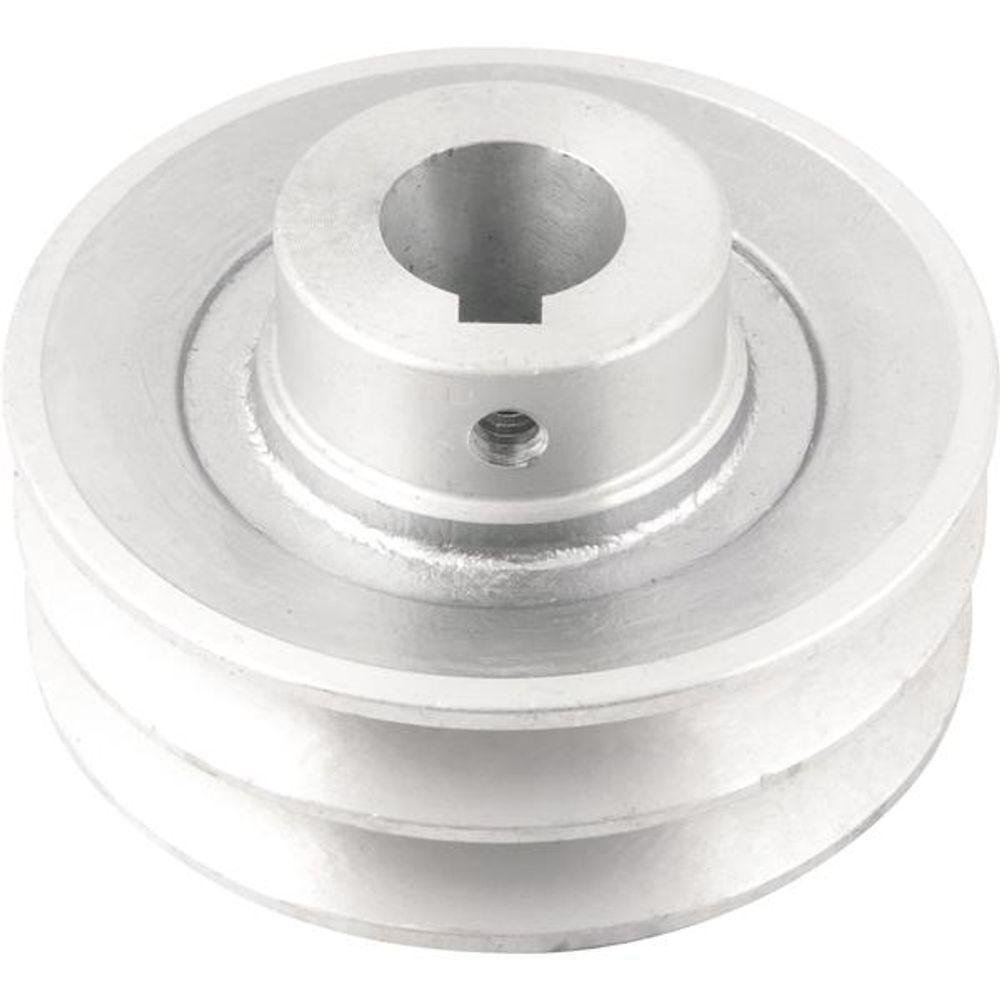 Polia Alumínio 2 Canais Perfil a 100mm com Furo 24mm Vonder