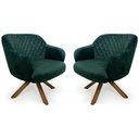 Ver imagem 1 de Kit 02 Poltronas Jade Tressê Giratórias Veludo Verde Nexta Casa