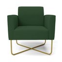 Ver imagem 3 de Poltrona Base X Industrial Dourado Marisa Veludo Verde D03 - D'Rossi