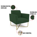 Ver imagem 6 de Poltrona Base X Industrial Dourado Marisa Veludo Verde D03 - D'Rossi