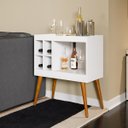 Ver imagem 1 de Rack Mini Adega 4 Garrafas com Prateleira e 5 Nichos 