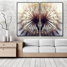 Jogo de Quadros Decorativos Duplo Molduras Marília Dente de Leão Marrom Moldura Marília - 1