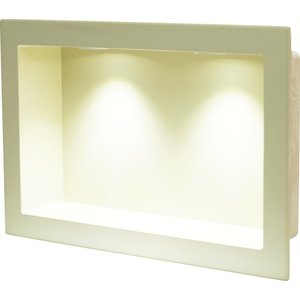 Nicho de Embutir de Mármore Sintético 30x50cm Bege com LED Quanta Compositos Nicho de embutir 30x50 