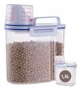Ver imagem 1 de Pote C/ Medidor 1.5 L Cereal Ração Grãos Hermético Dispenser Branco