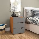 Ver imagem 1 de Mesa de Cabeceira 3 Gavetas 54cm x 40cm Porto Marrom