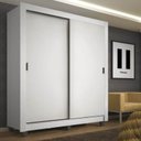 Ver imagem 1 de Guarda-Roupa Solteiro Madesa Denver 2 Portas de Correr com Pés Branco Cor:Branco