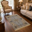 Ver imagem 2 de Tapete Persa Royal Cinza 100x150cm Fio Acetinado - Decoração para Quarto e Sala