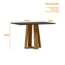 Ver imagem 2 de Mesa de Jantar Rubi 120x80 Cm com Vidro Ype Damasco Preto – New Ceval
