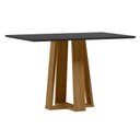Ver imagem 1 de Mesa de Jantar Rubi 120x80 Cm com Vidro Ype Damasco Preto – New Ceval
