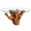 Ver imagem 3 de Mesa Jantar Redonda 4 Lugares 120cm Base de Raiz Natural com Tampo Vidro Temperado Cor:Vidro Transl