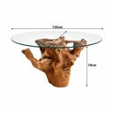 Ver imagem 2 de Mesa Jantar Redonda 4 Lugares 120cm Base de Raiz Natural com Tampo Vidro Temperado Cor:Vidro Transl