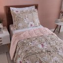 Ver imagem 2 de Cobre Leito Solteiro Colori Dupla Face 200 Fios Estampado 2 Peças - Jardim Bege