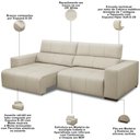 Ver imagem 5 de Sofá Retrátil Reclinável para Sala 4 Lugares 290cm Bari L06 Couro Off White - Lyam Decor